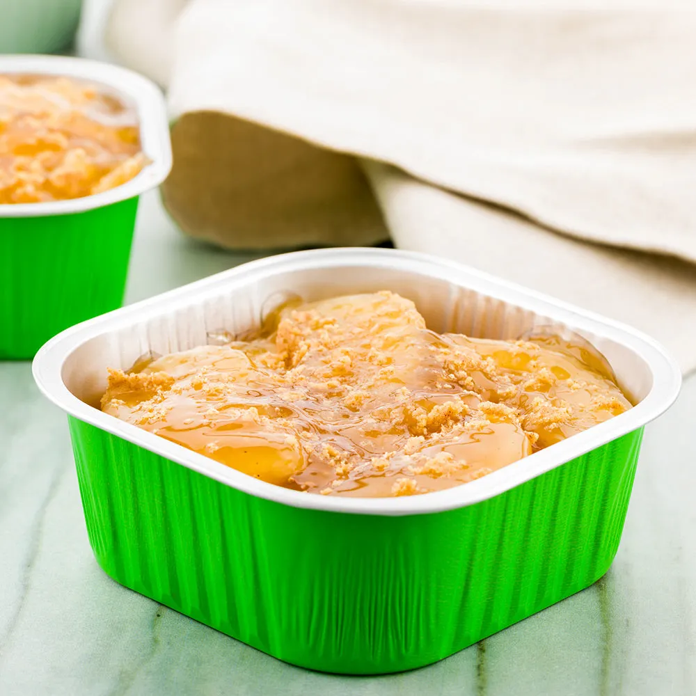 10 oz Square Lime Green Aluminum Baking Cup - Lids Available - 4 1/4" x 4 1/4" x 1 1/2" - 100 count box
