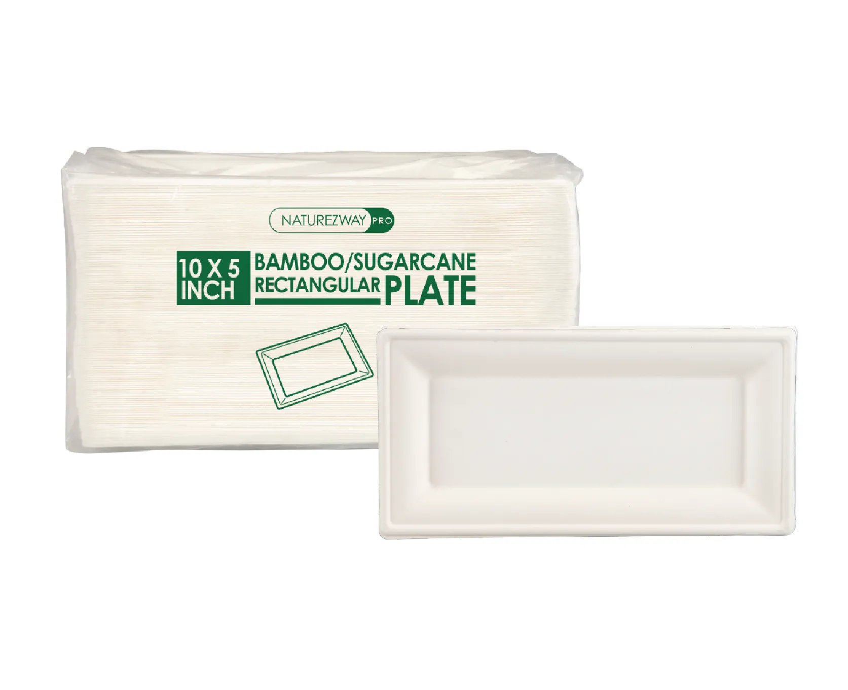 (125 PACK) 10”x 5” Inch Sushi Plates