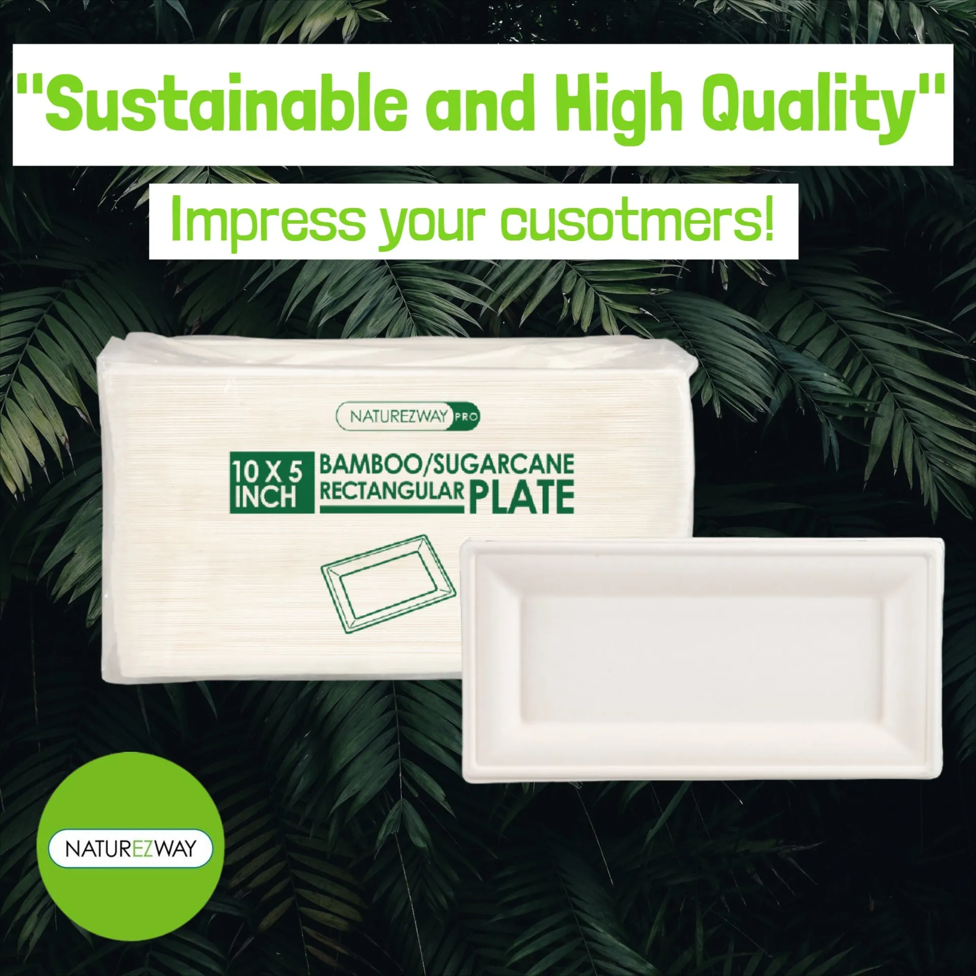 (125 PACK) 10”x 5” Inch Sushi Plates