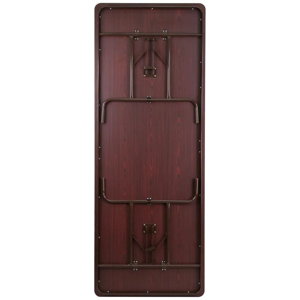 36'' X 96'' Rectangular Mahogany Melamine Laminate Folding Banquet Table By Flash Furniture