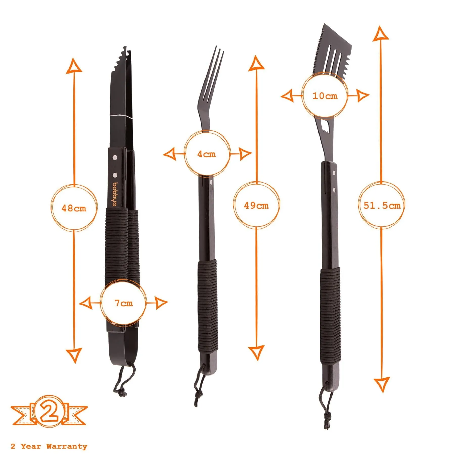 3pc Wooden BBQ Tool Set - By BobbyQ