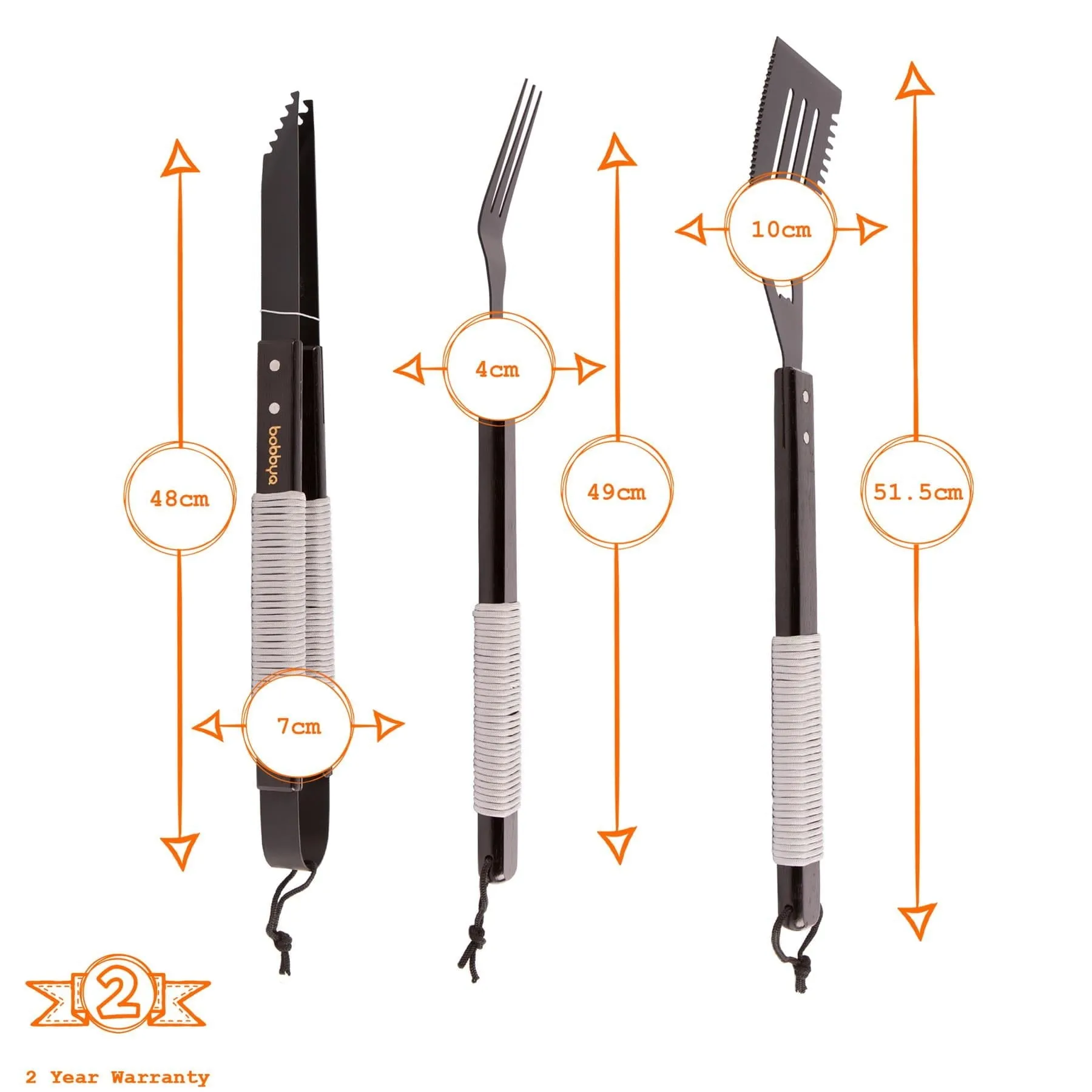 3pc Wooden BBQ Tool Set - By BobbyQ