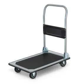4-Wheeled Foling Platform Truck w/Swivel Caster - Black/Grey