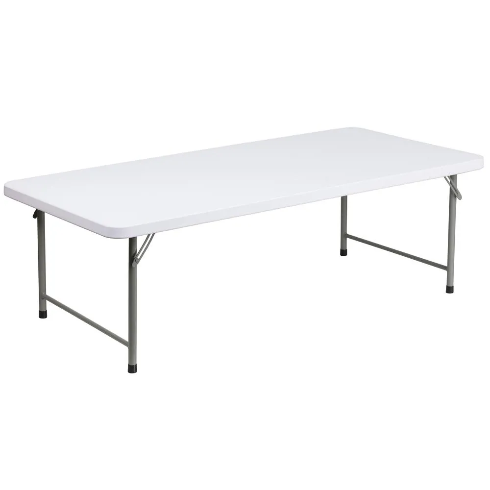 4.93-Foot Kid'S Granite White Plastic Folding Table By Flash Furniture