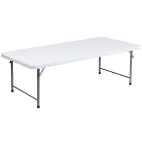 4.93-Foot Kid'S Granite White Plastic Folding Table By Flash Furniture