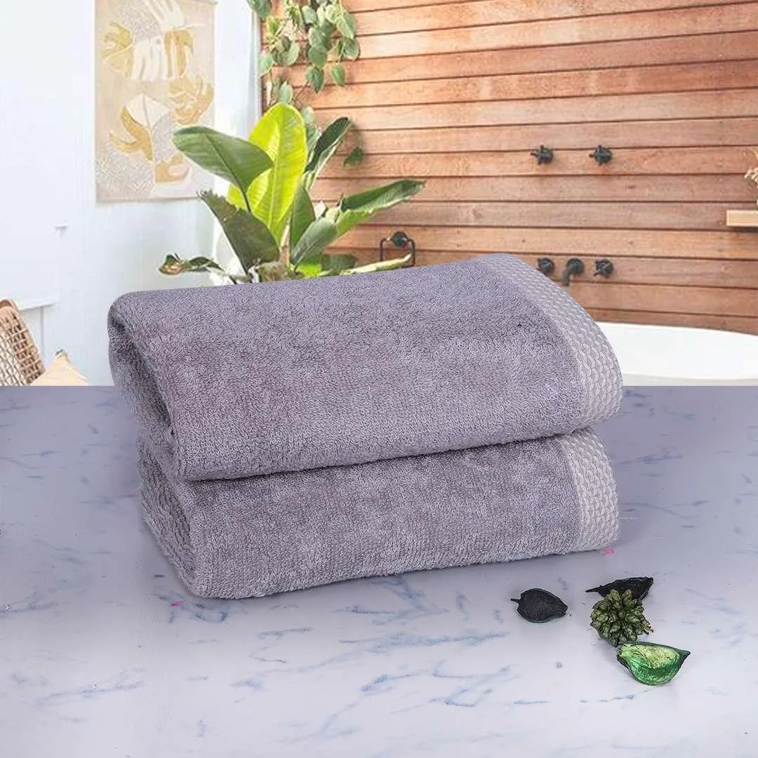 500 GSM Bamboo Hand Towel Set Of 2 - Grey | Ultra Soft & Highly Absorbent Towels