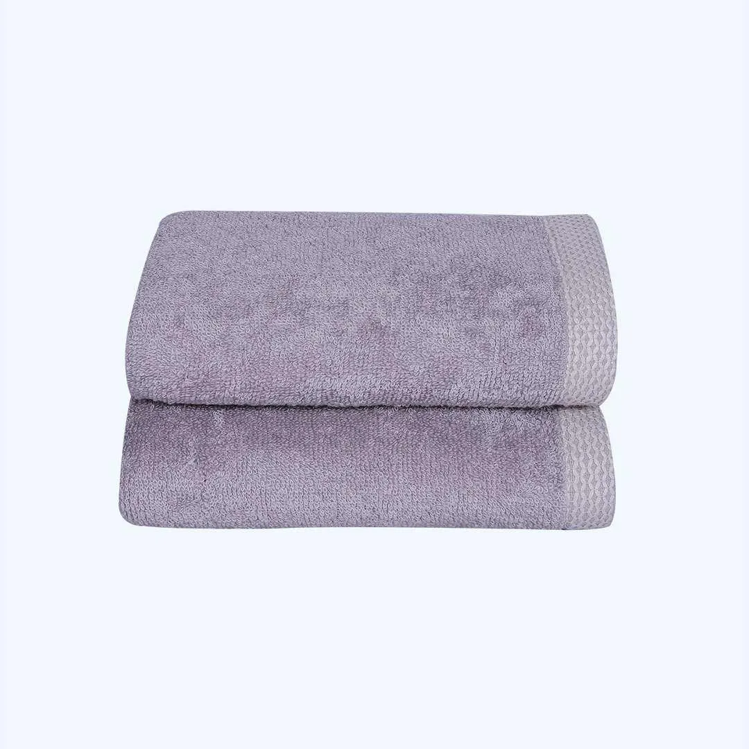 500 GSM Bamboo Hand Towel Set Of 2 - Grey | Ultra Soft & Highly Absorbent Towels