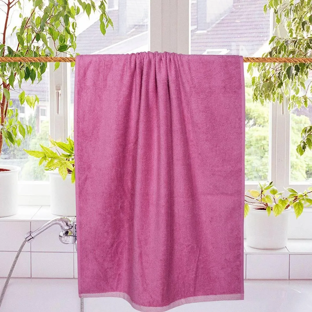 500 GSM Bamboo Towels Set Of 2 - Purple | Ultra Soft & Highly Absorbent Towels