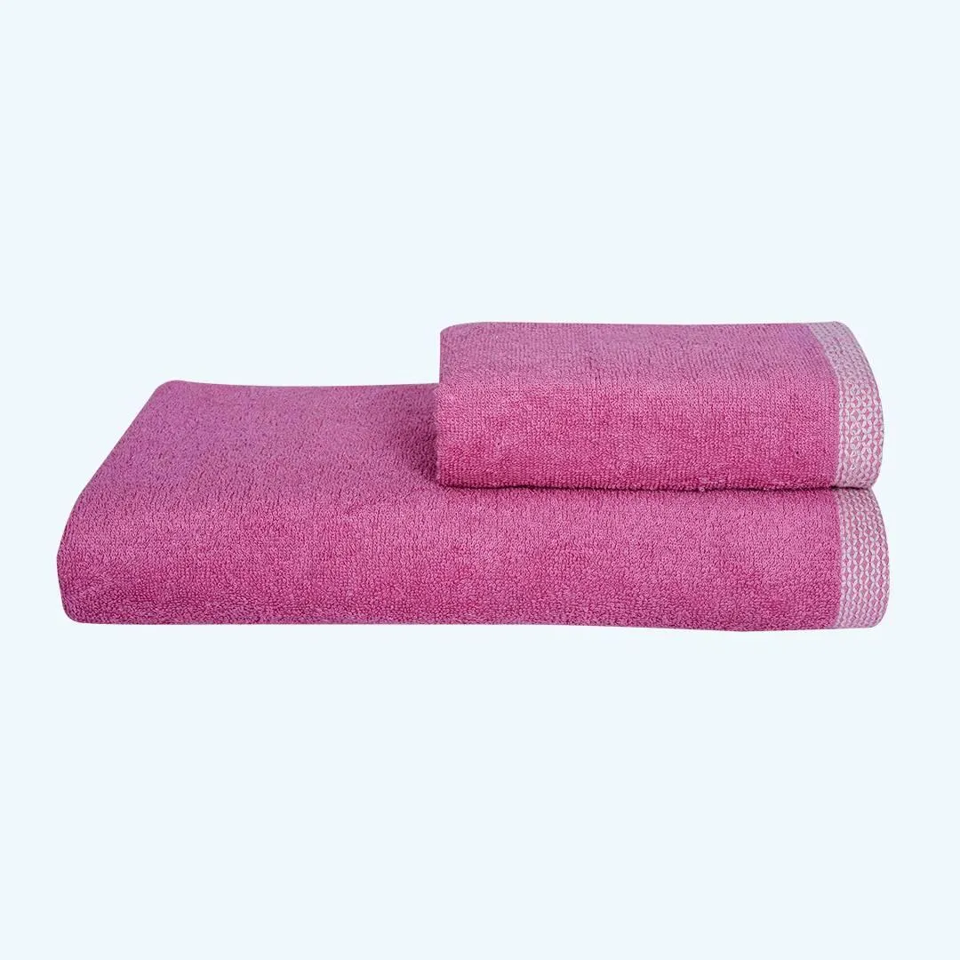 500 GSM Bamboo Towels Set Of 2 - Purple | Ultra Soft & Highly Absorbent Towels