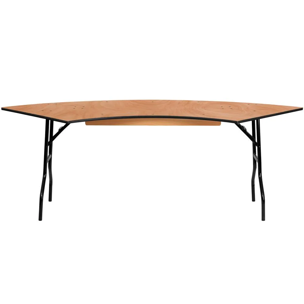 7.25 Ft. X 2.5 Ft. Serpentine Wood Folding Banquet Table By Flash Furniture