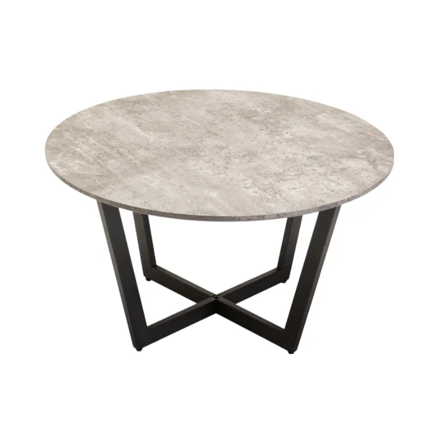 80Cm Rose Round Coffee Table Grey (Concrete)