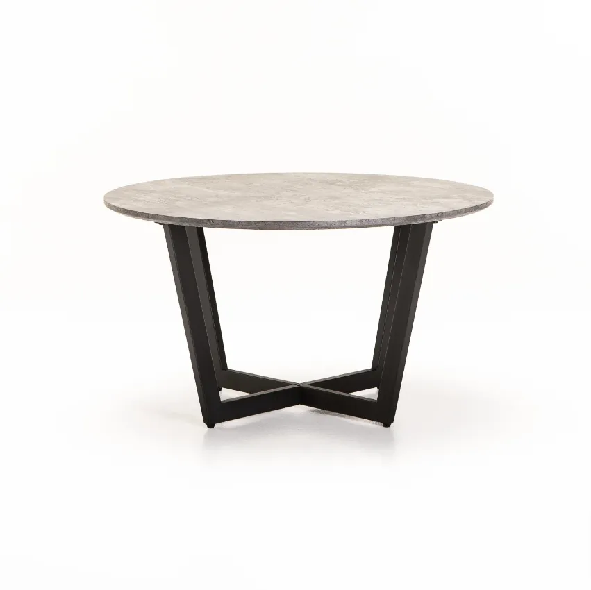 80Cm Rose Round Coffee Table Grey (Concrete)