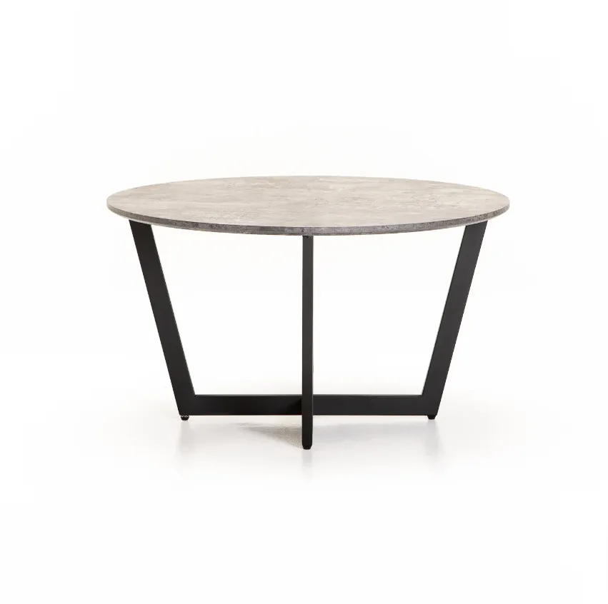 80Cm Rose Round Coffee Table Grey (Concrete)
