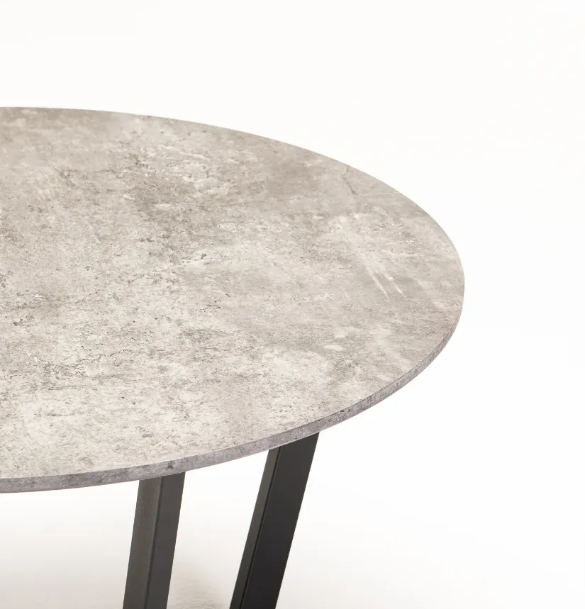 80Cm Rose Round Coffee Table Grey (Concrete)