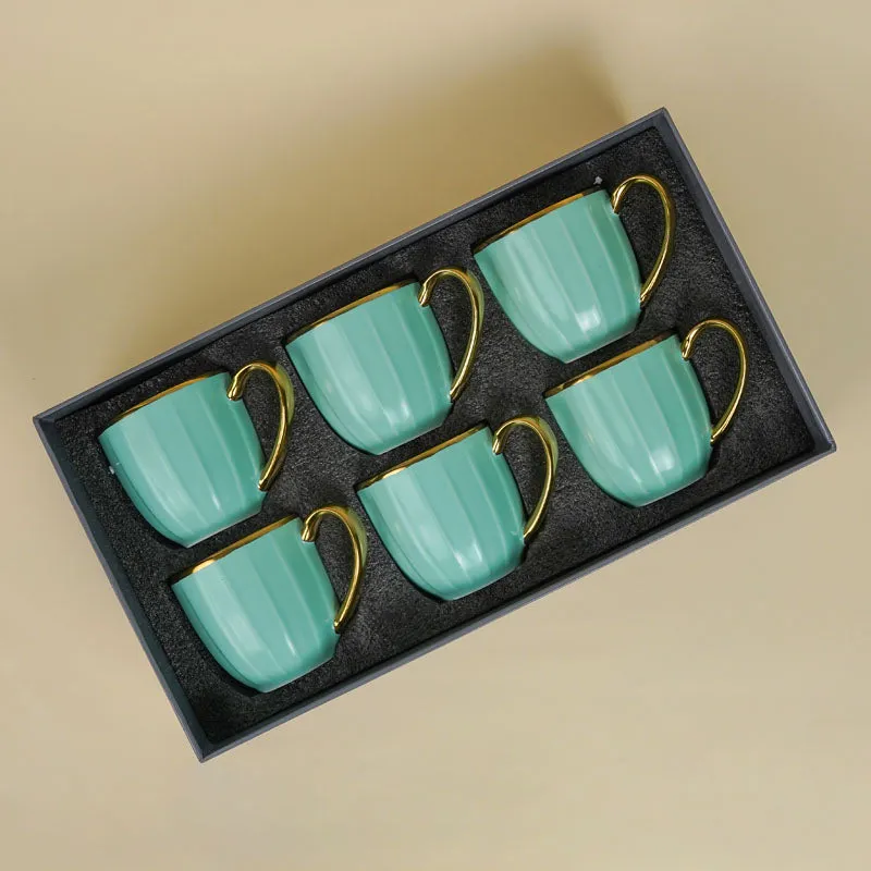 Alchemy Beige Green Cup (220 ML) - Set Of Six