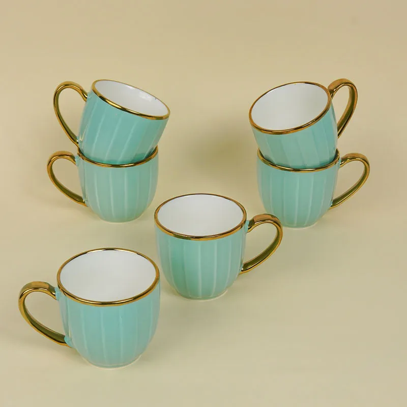 Alchemy Beige Green Cup (220 ML) - Set Of Six