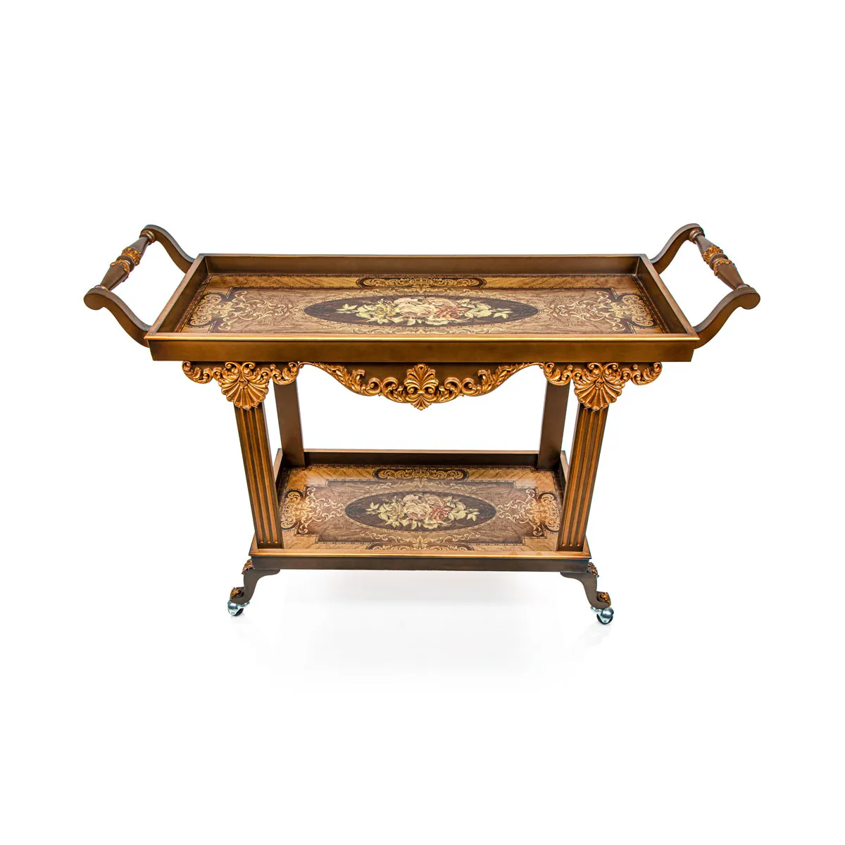 Almarjan 2 Tier Wooden Serving Trolley - WOD2800002