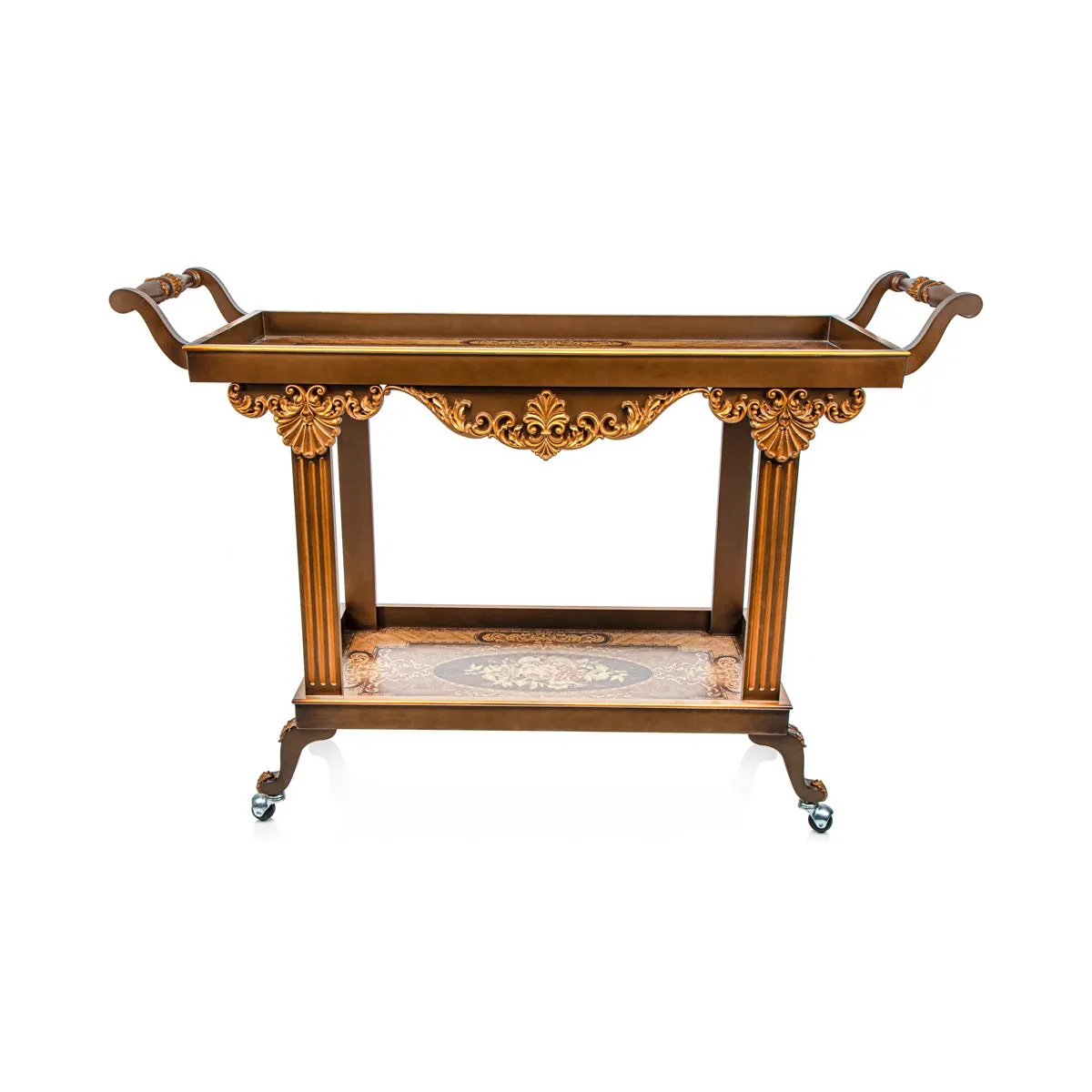 Almarjan 2 Tier Wooden Serving Trolley - WOD2800002