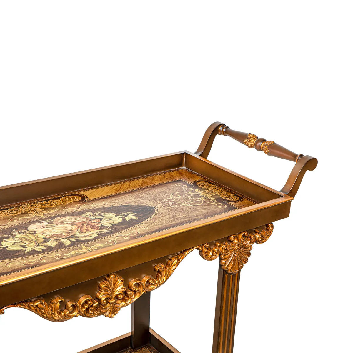 Almarjan 2 Tier Wooden Serving Trolley - WOD2800002