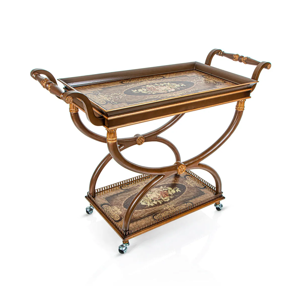 Almarjan 2 Tier Wooden Serving Trolley - WOD2800008