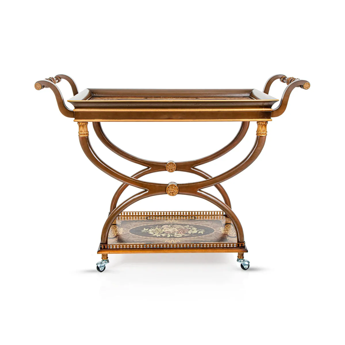 Almarjan 2 Tier Wooden Serving Trolley - WOD2800008