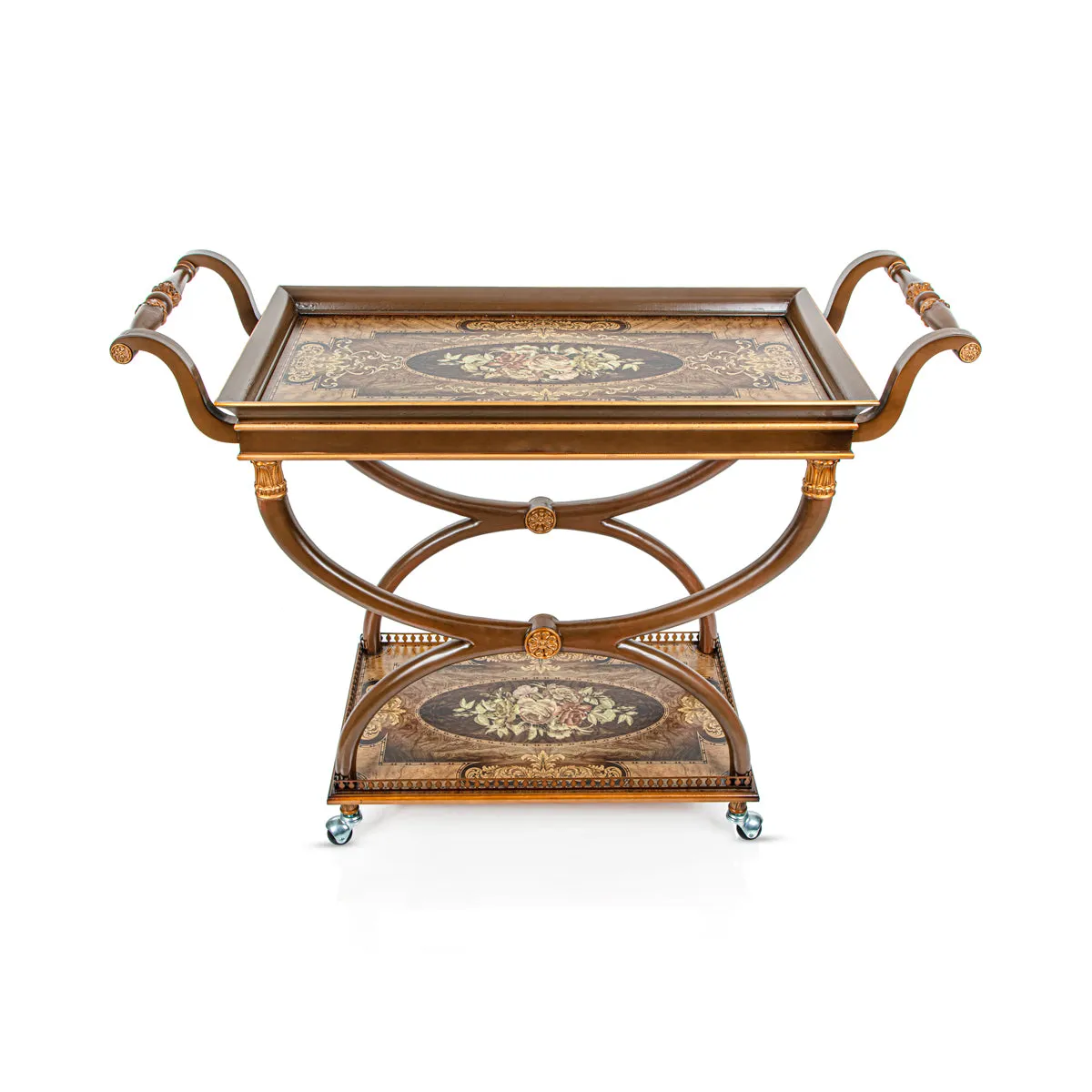 Almarjan 2 Tier Wooden Serving Trolley - WOD2800008