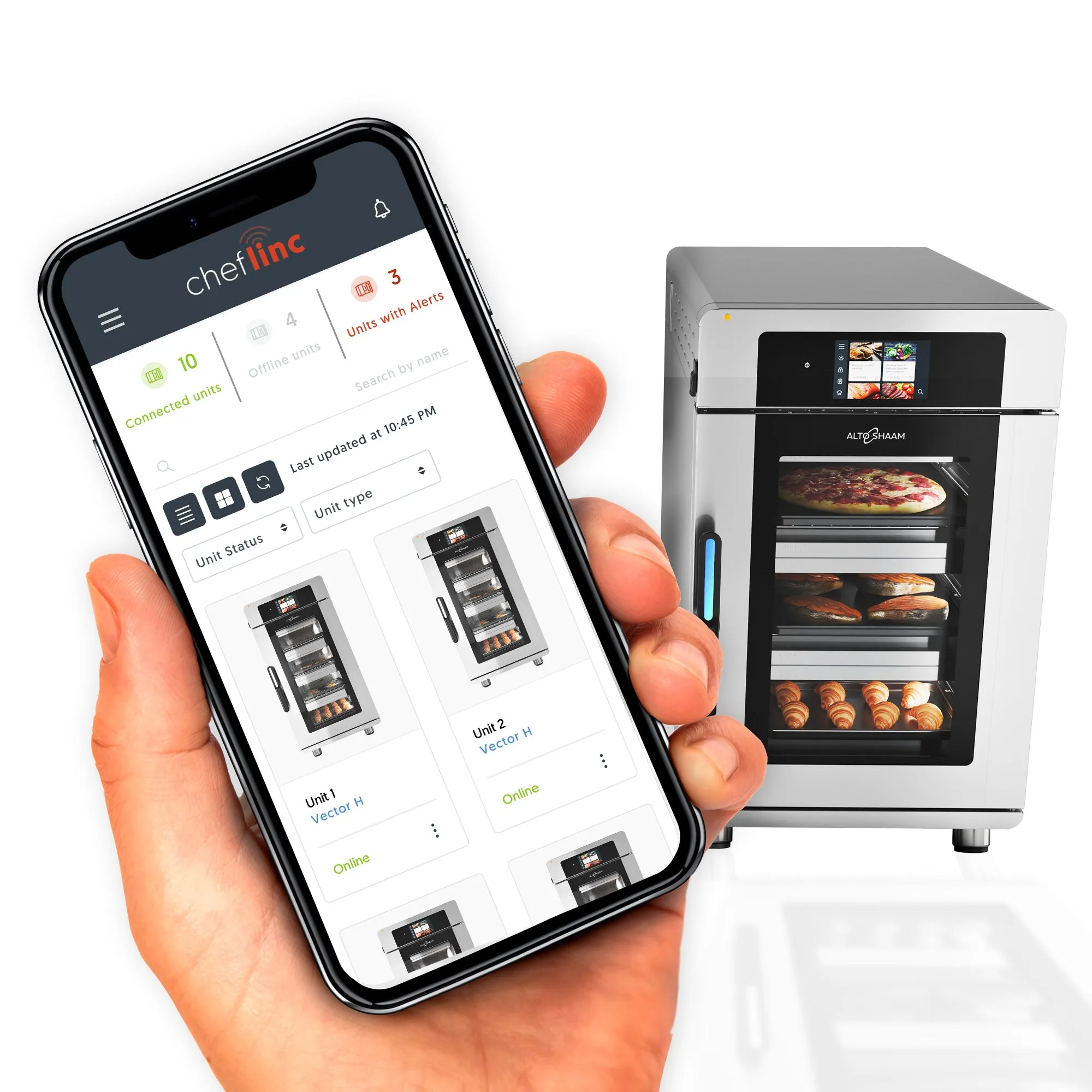 Alto-Shaam VMC-H4H Vector H Series Multi-Cook 4-Chamber Electric Oven – Ventless with Deluxe Controls – 208-240 VAC, 3-Phase