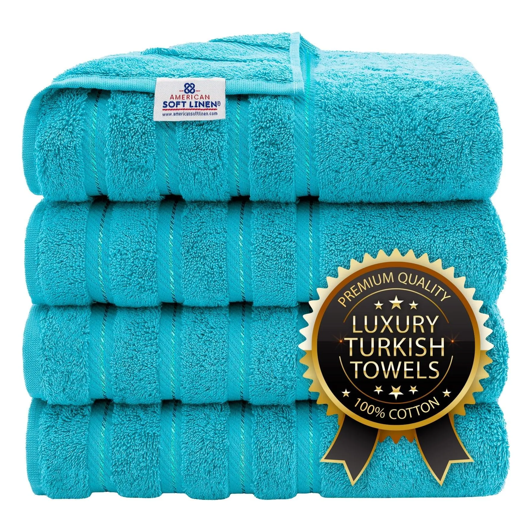 American Soft Linen Turkish 6 Piece Towel Set, 100% Cotton Premium Soft Bathroom Towels, Black
