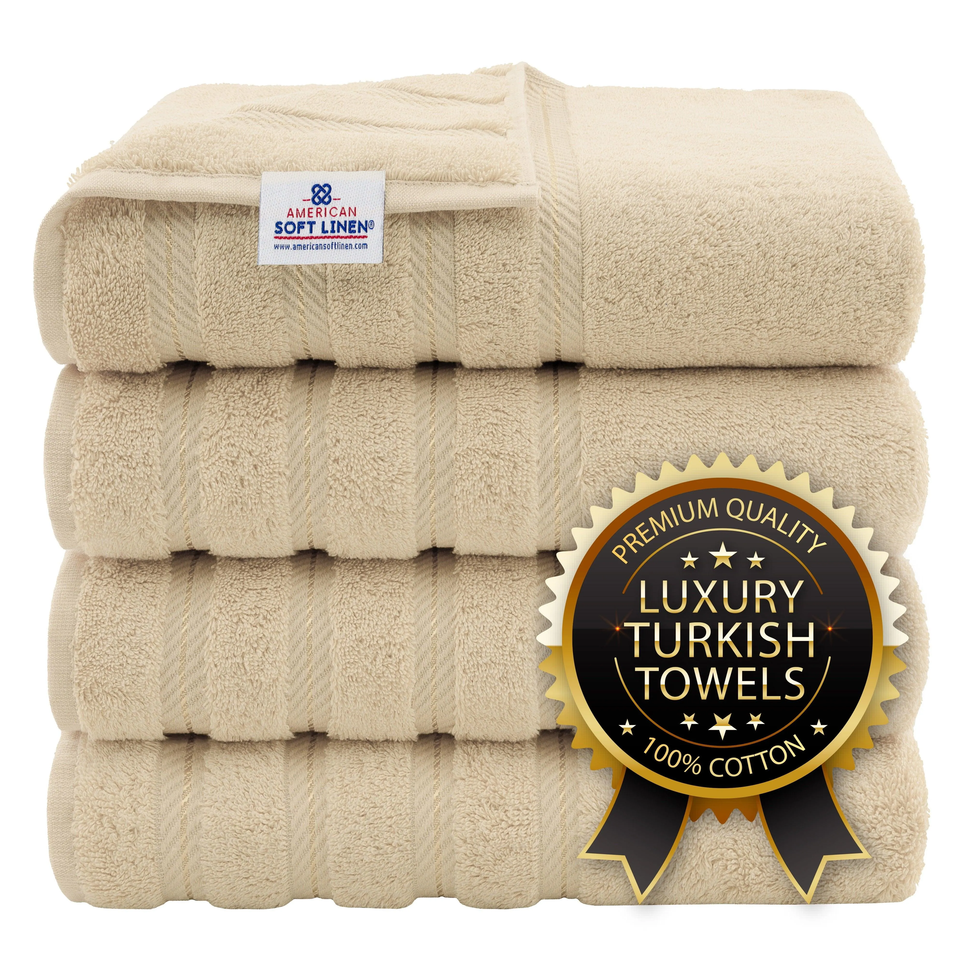 American Soft Linen Turkish 6 Piece Towel Set, 100% Cotton Premium Soft Bathroom Towels, Black