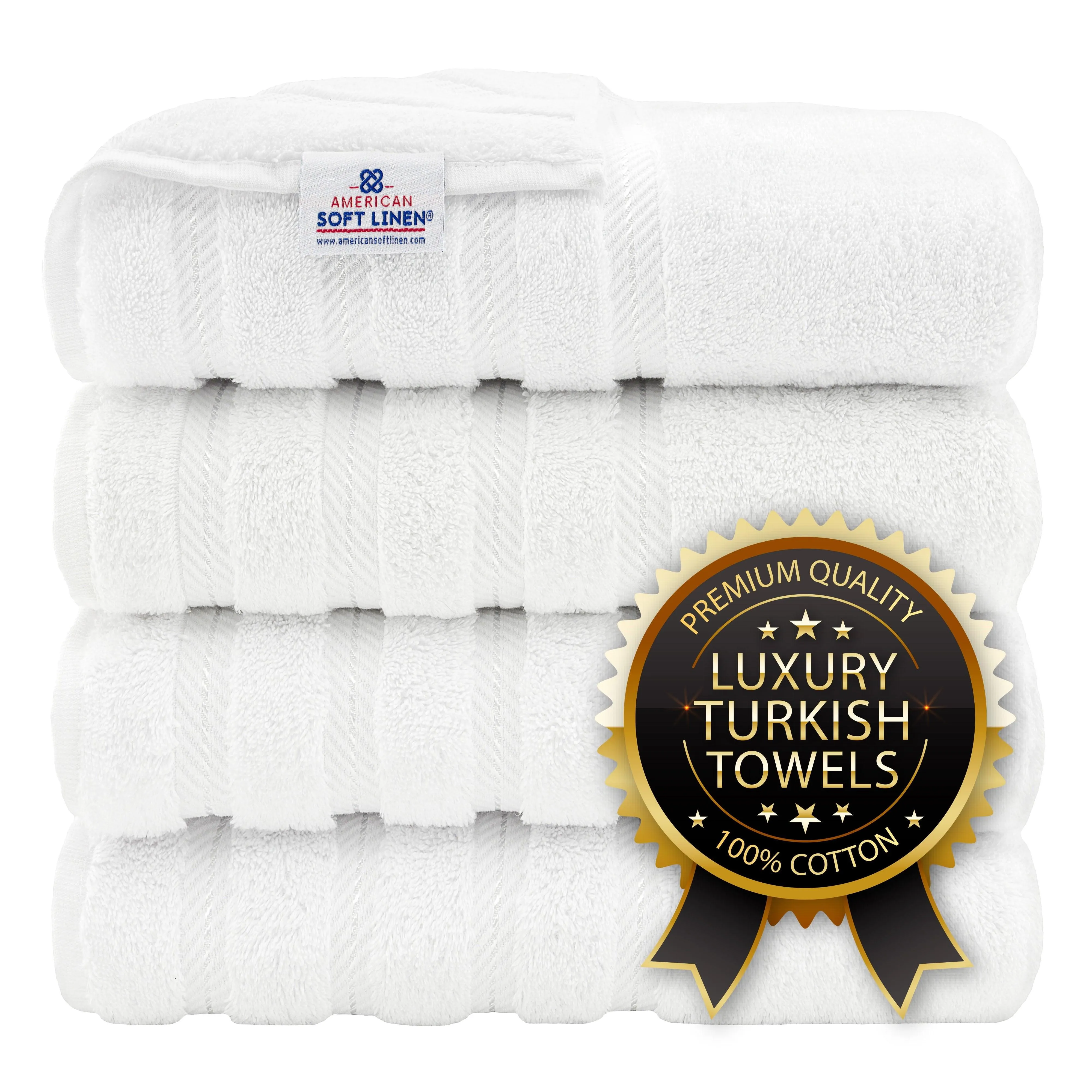 American Soft Linen Turkish 6 Piece Towel Set, 100% Cotton Premium Soft Bathroom Towels, Black