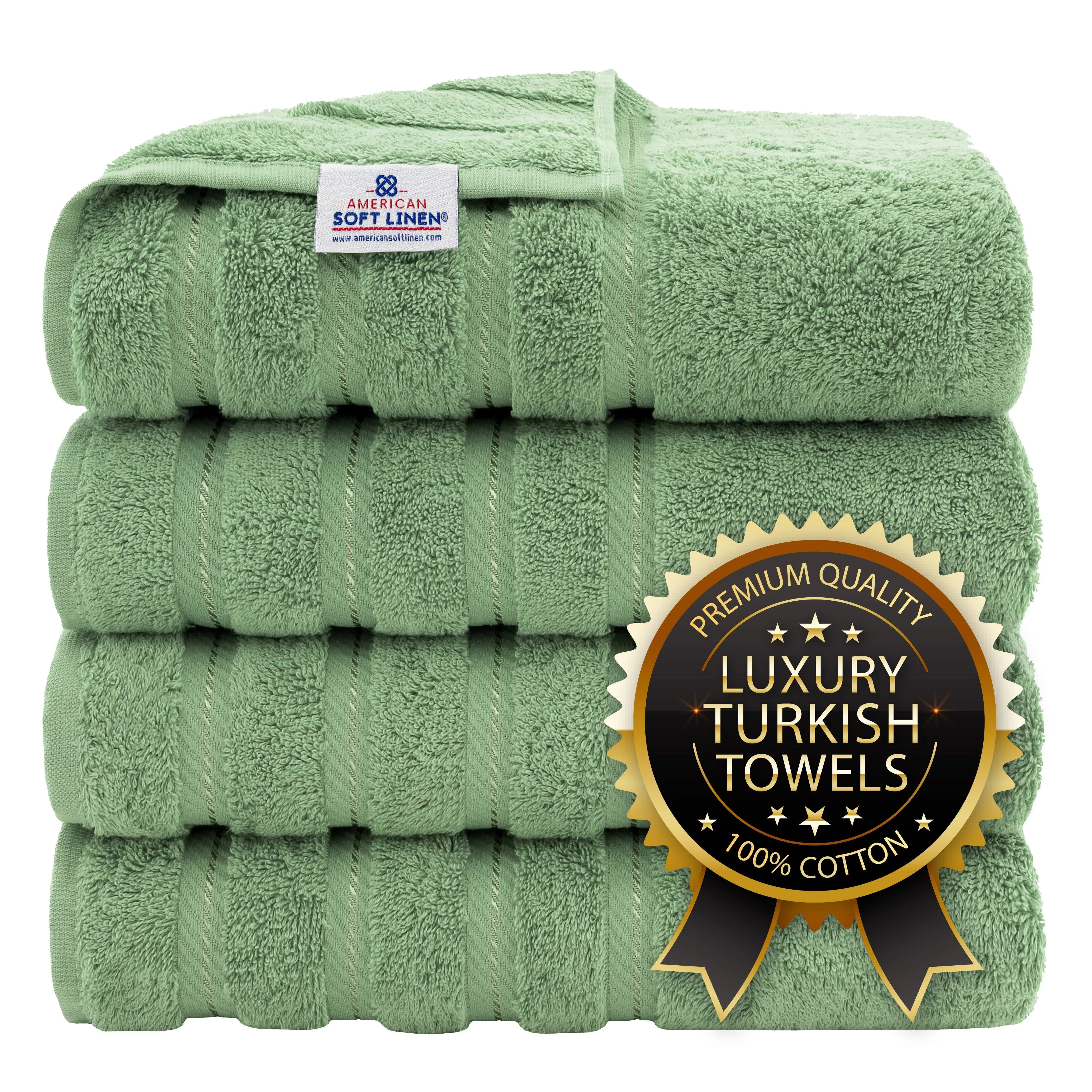 American Soft Linen Turkish 6 Piece Towel Set, 100% Cotton Premium Soft Bathroom Towels, Black