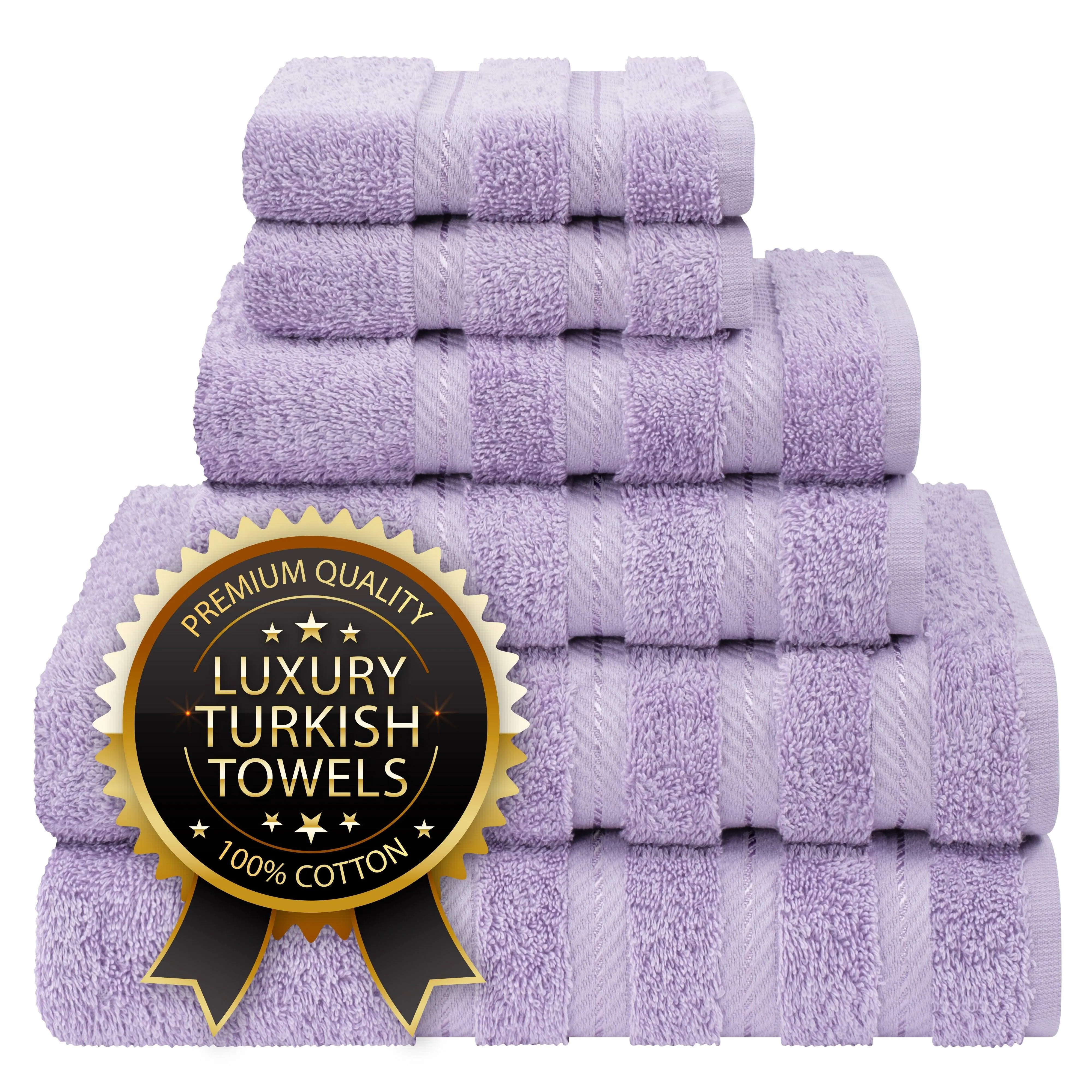 American Soft Linen Turkish 6 Piece Towel Set, 100% Cotton Premium Soft Bathroom Towels, Black