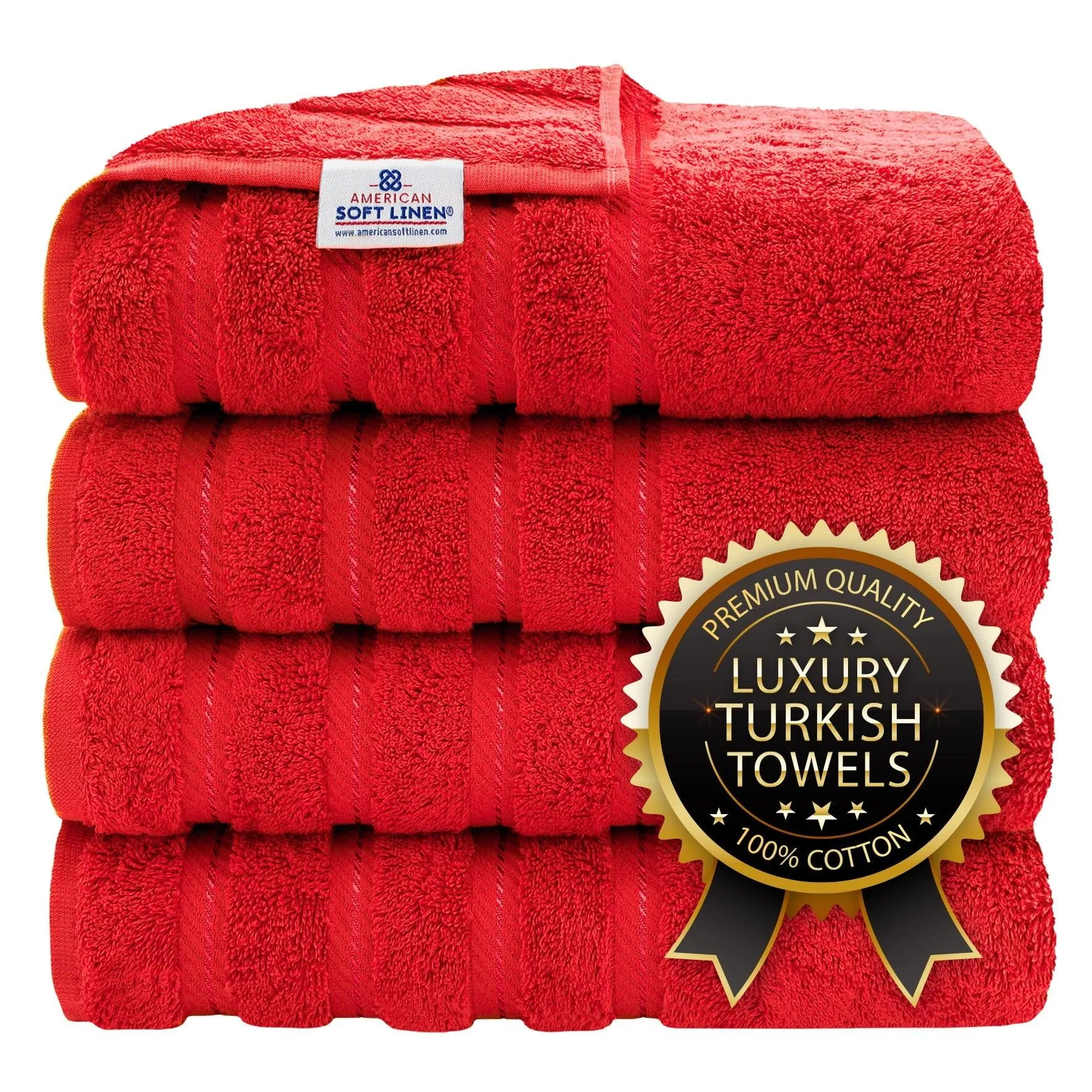 American Soft Linen Turkish 6 Piece Towel Set, 100% Cotton Premium Soft Bathroom Towels, Black