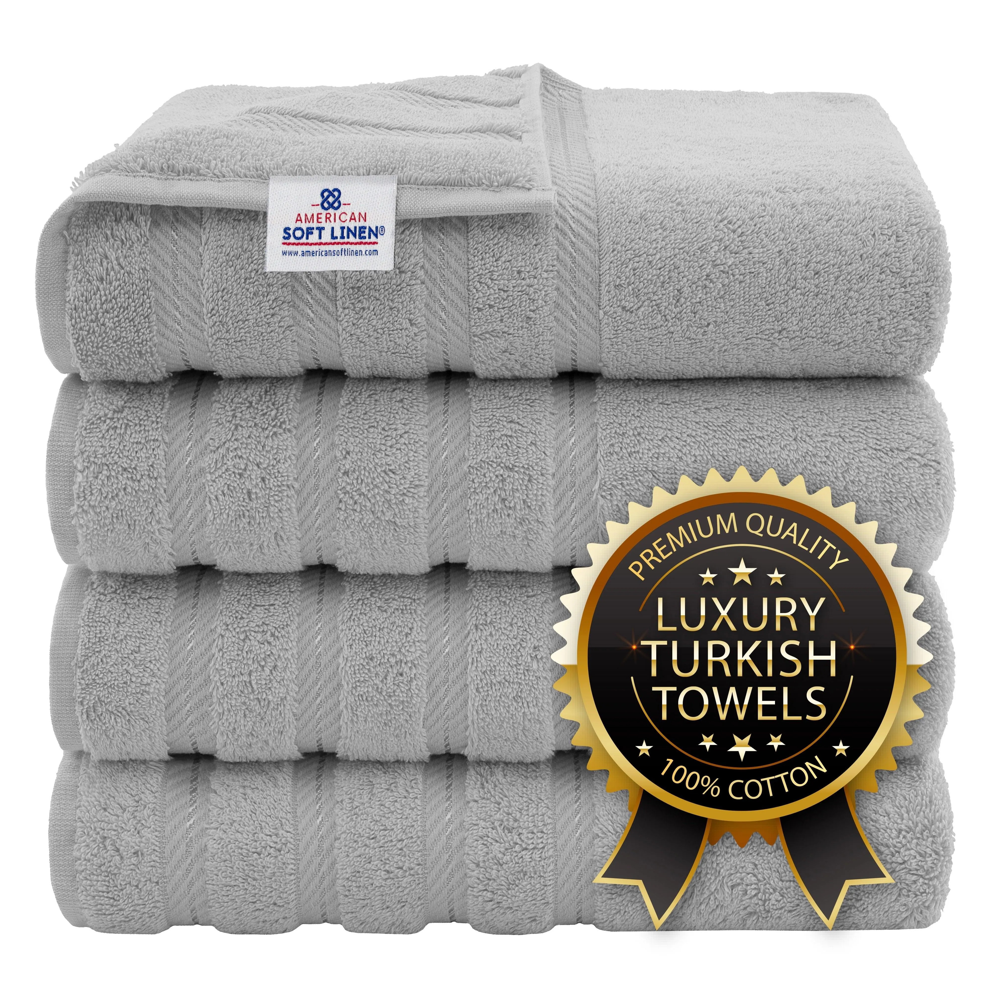 American Soft Linen Turkish 6 Piece Towel Set, 100% Cotton Premium Soft Bathroom Towels, Black
