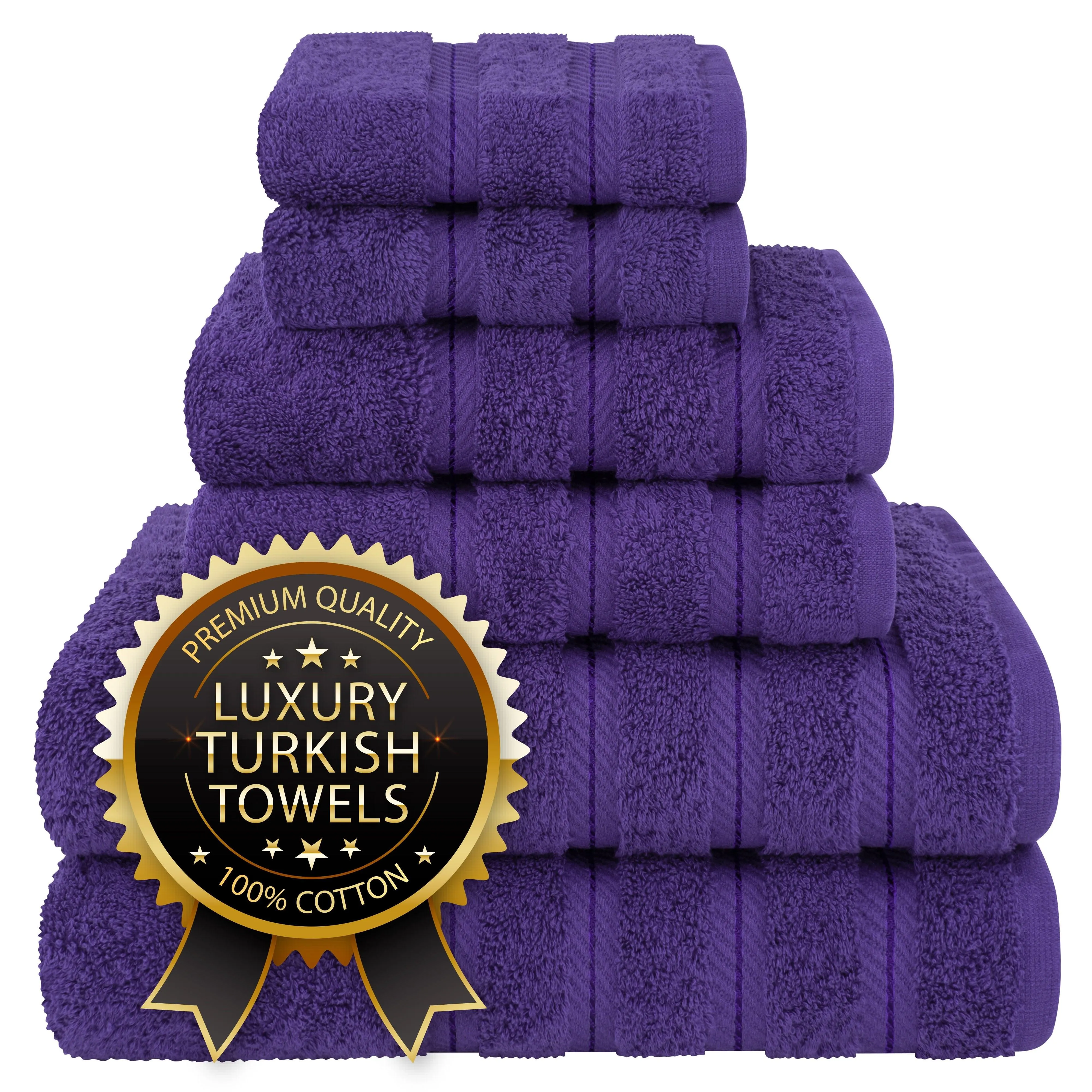 American Soft Linen Turkish 6 Piece Towel Set, 100% Cotton Premium Soft Bathroom Towels, Black