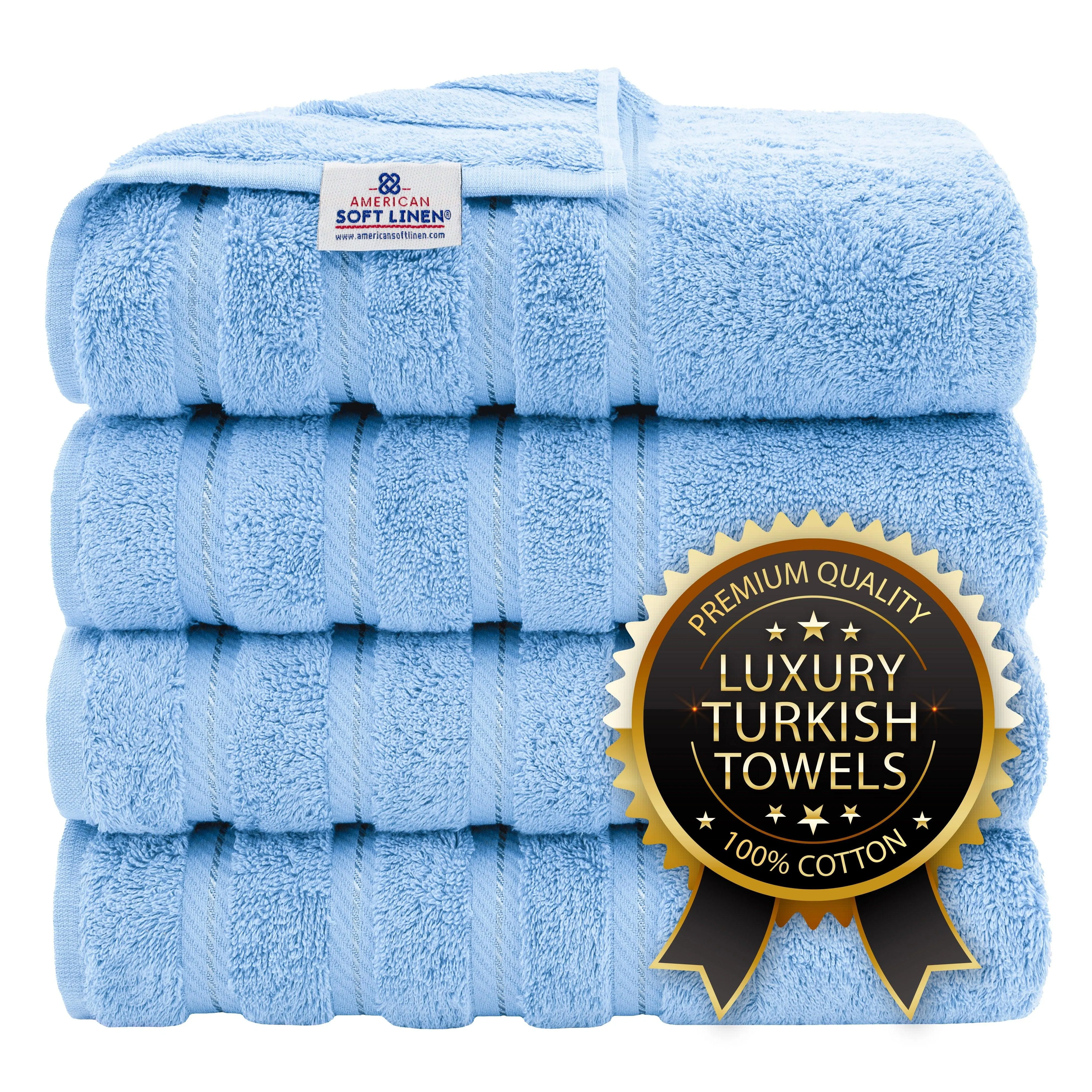 American Soft Linen Turkish 6 Piece Towel Set, 100% Cotton Premium Soft Bathroom Towels, Black