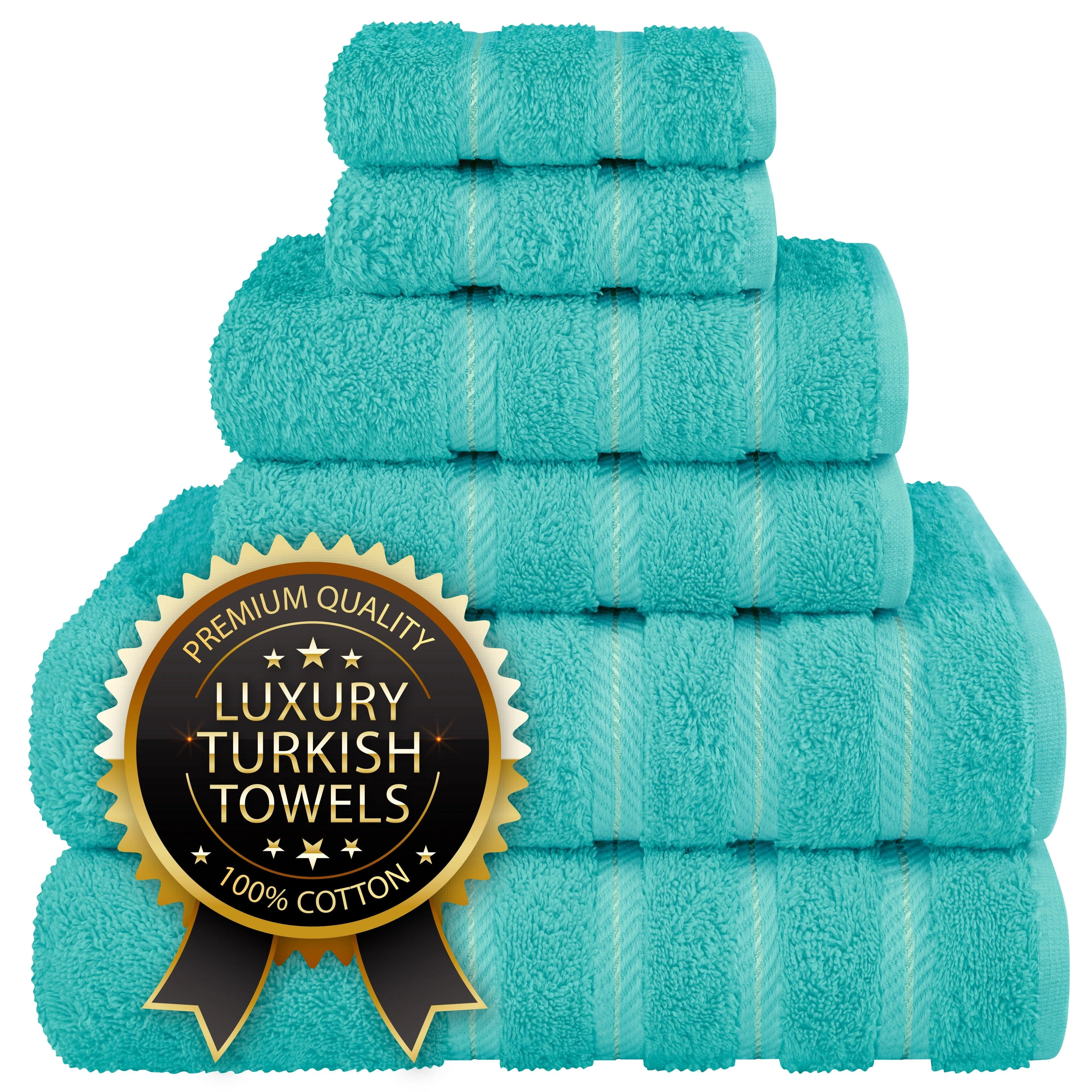 American Soft Linen Turkish 6 Piece Towel Set, 100% Cotton Premium Soft Bathroom Towels, Black