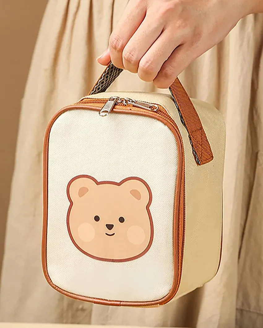 Bear Theme Stainless Steel Spoon & Soup Salad Tiffin Box with Insulated Bag