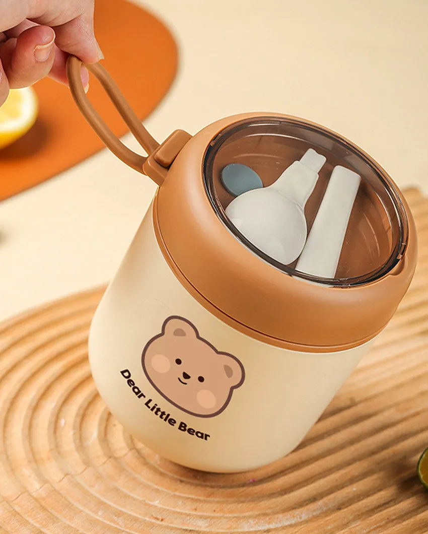 Bear Theme Stainless Steel Spoon & Soup Salad Tiffin Box with Insulated Bag