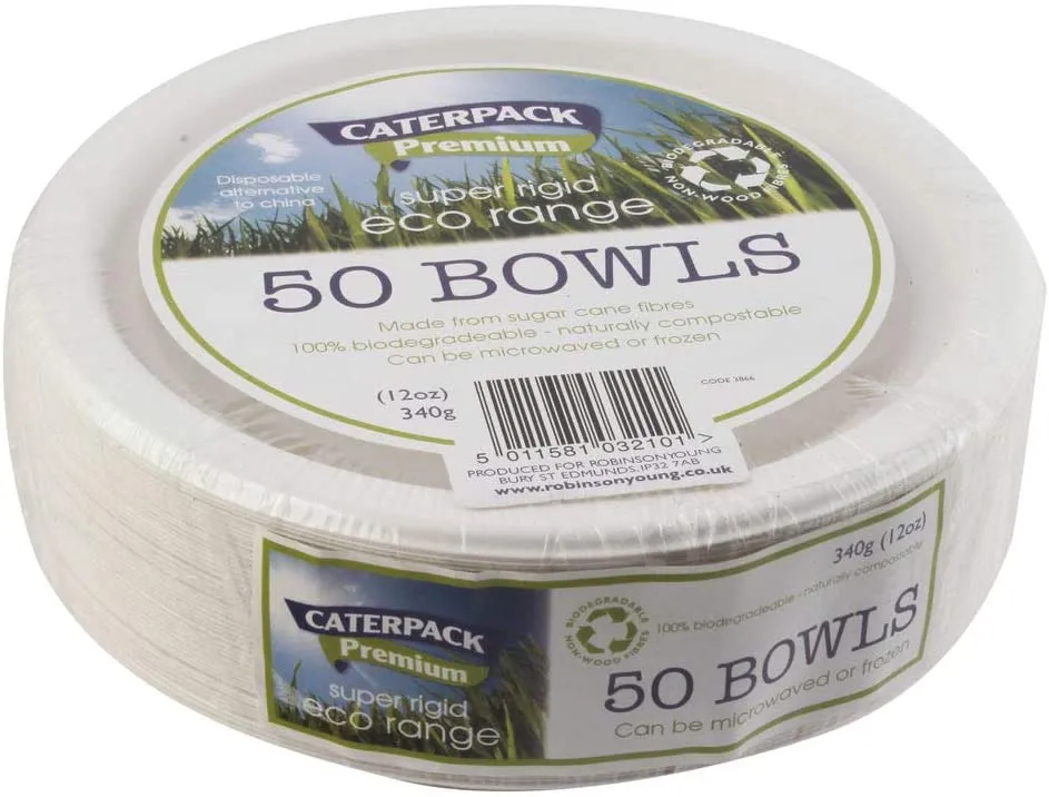 Belgravia Super Rigid 7 Inch 12oz Biodegradable Bowls (Pack of 50) 3866