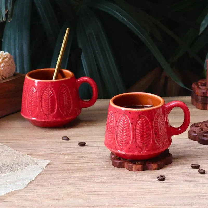 Bergo Red & Green Cup (200 ML) - Set of Two