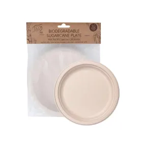 Biodegradable Sugarcane Plate 17cm ‚Äì 10pcs
