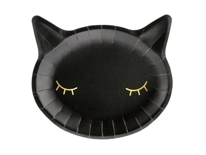 Black Cat Paper Party Plates x 6