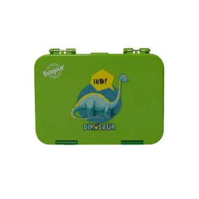 Bonjour Snax Box Bento Mini Lunch Box 6/4 Compartments (Green Dino)