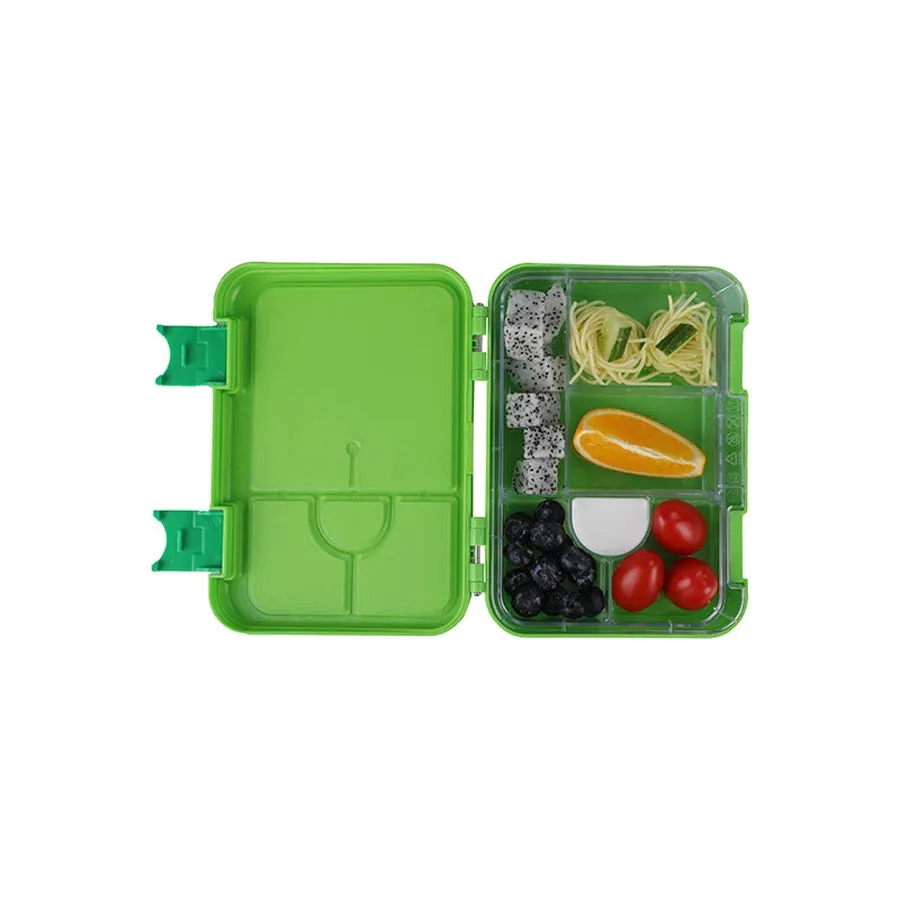 Bonjour Snax Box Bento Mini Lunch Box 6/4 Compartments (Green Dino)