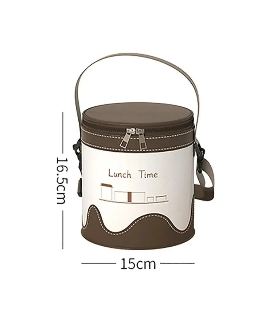 Brown & Green Stainless Steel Lunch Box with Cover | Set of 2 Pcs