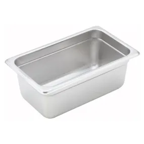 Browne 1/4 Size Steam Pan 4" Deep, Stainless Steel