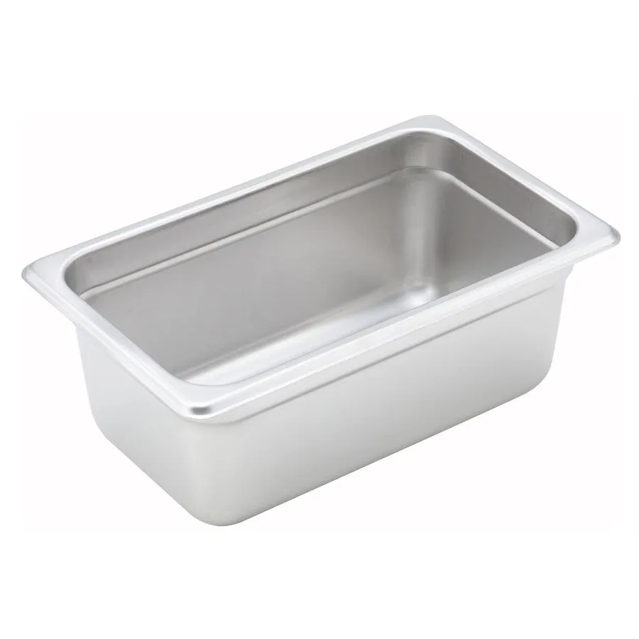Browne 1/4 Size Steam Pan 4" Deep, Stainless Steel