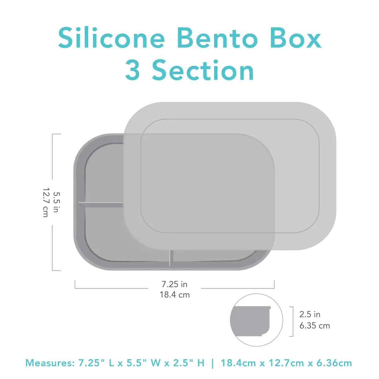 Bumkins Silicone Bento Lunch Box - Jelly Blue