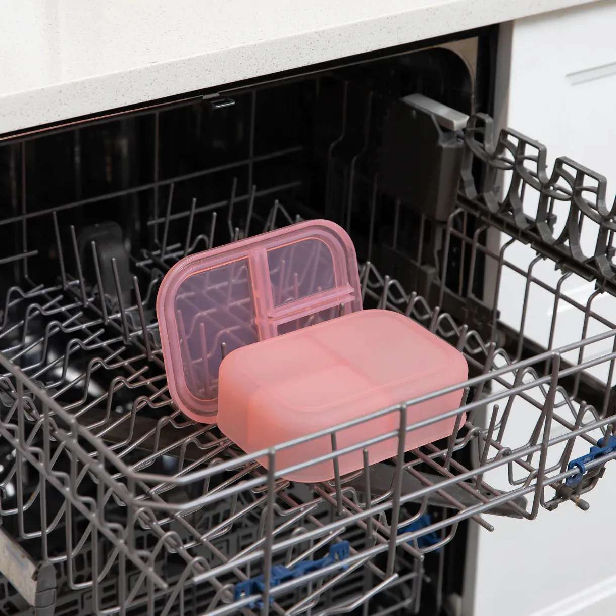 Bumkins Silicone Bento Lunch Box - Jelly Pink